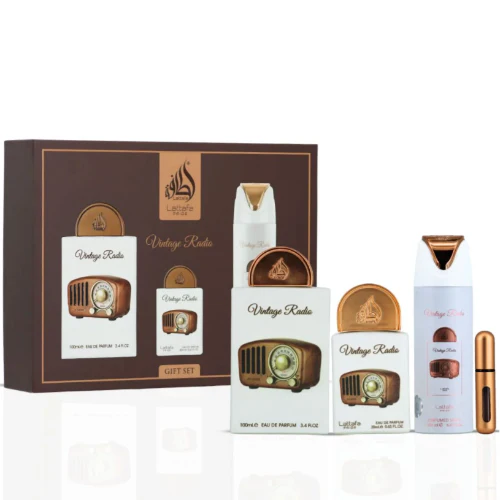 Lattafa Pride Vintage Radio EDP 100ml 3 Piece Gift Set